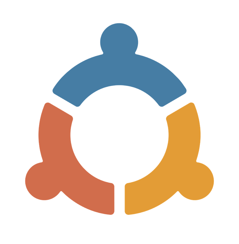 GatherCircle symbol: three participants around a shared center