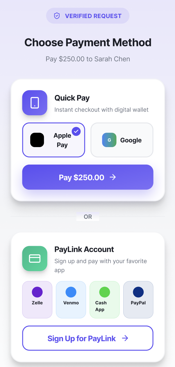 Payment method on an iPhone